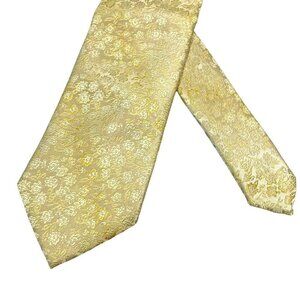 Stacy Adams Mens Tie Floral Yellow‎ Wedding Formal
